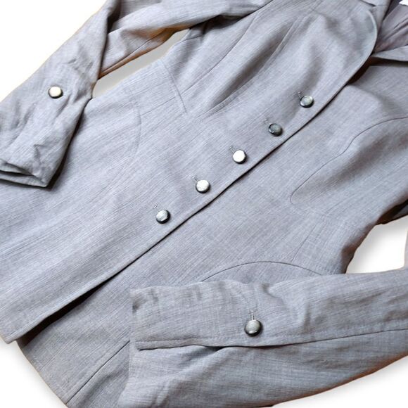 Escada Grey Fitted Blazer Size 36 Small - Picture 10 of 12